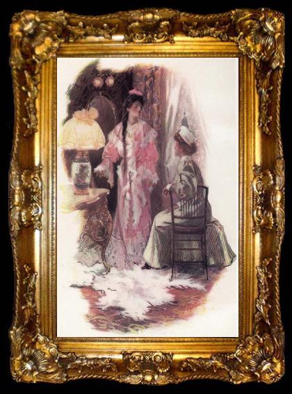 framed  Charles M.Relyea Illustration for The Sunday Husbands, ta009-2